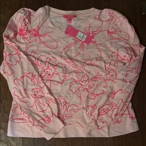 Lilly Pulitzer Pink Floral Long Sleeve Top